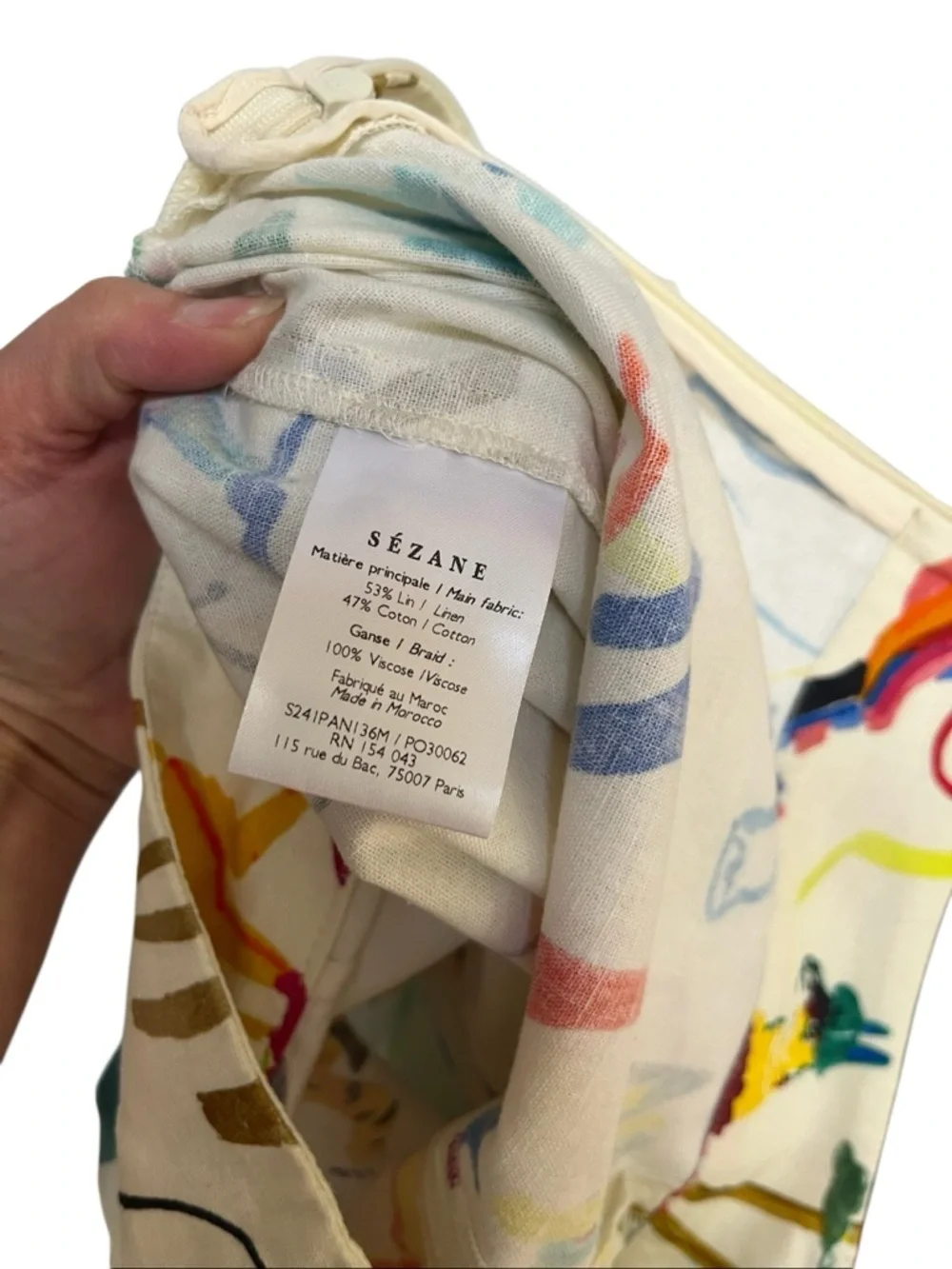 Sézane x G.Kero collab/ Jensen Trouser colorful animal print Cotton/Linen 34 S